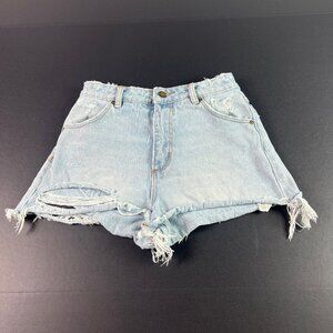 Rolla's Jean Shorts Women 26* Duster High Rise Slim Blue Distressed Jorts Tag 25